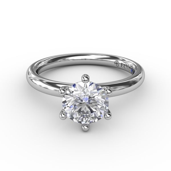 Classic Six-Prong Round Diamond Solitaire Engagement Ring Image 3 Newtons Jewelers, Inc. Fort Smith, AR