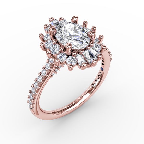 Mixed Shape Oval Diamond Halo Ballerina Style Engagement Ring S. Lennon & Co Jewelers New Hartford, NY