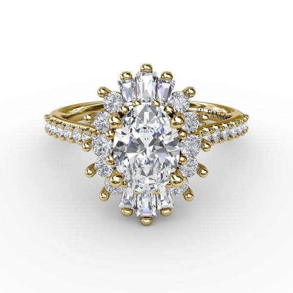 Mixed Shape Oval Diamond Halo Ballerina Style Engagement Ring Image 3 Bell Jewelers Murfreesboro, TN