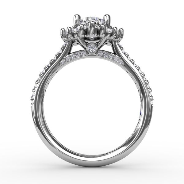 Mixed Shape Oval Diamond Halo Ballerina Style Engagement Ring Image 2 Jacqueline's Fine Jewelry Morgantown, WV