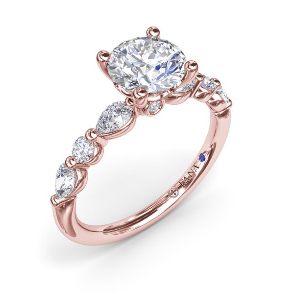 Alternating Teardrop and Round Diamond Engagement Ring  Gaines Jewelry Flint, MI