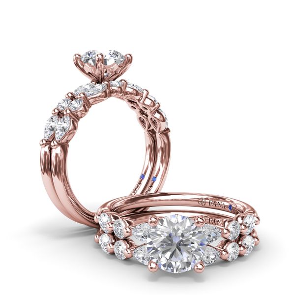 Alternating Teardrop and Round Diamond Engagement Ring  Image 4 J. Thomas Jewelers Rochester Hills, MI