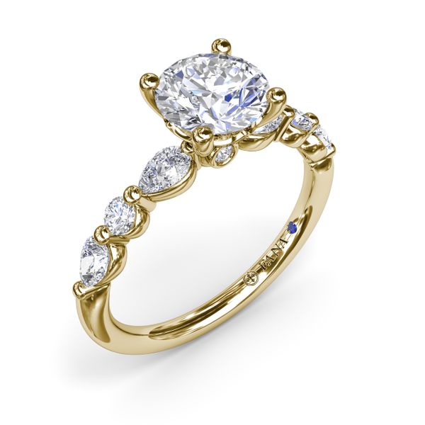 Alternating Teardrop and Round Diamond Engagement Ring  J. Thomas Jewelers Rochester Hills, MI