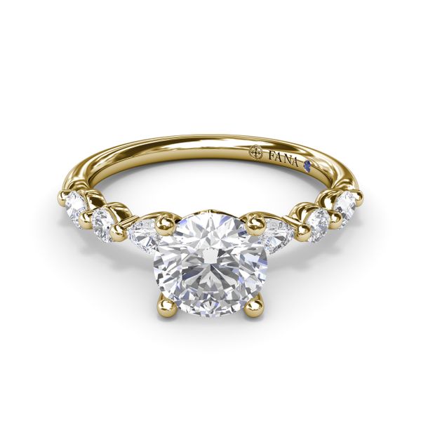 Alternating Teardrop and Round Diamond Engagement Ring  Image 2 J. Thomas Jewelers Rochester Hills, MI