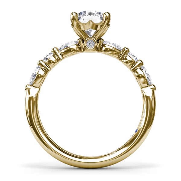 Alternating Teardrop and Round Diamond Engagement Ring  Image 3 Perry's Emporium Wilmington, NC