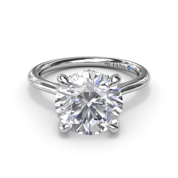Classic Hidden Halo Diamond Engagement Ring  Image 2 John Herold Jewelers Randolph, NJ