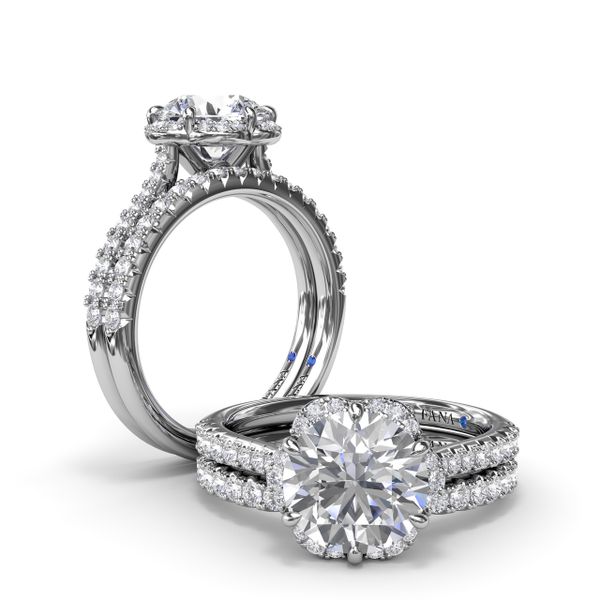 Blossoming Halo Diamond Engagement Ring Image 4 Castle Couture Fine Jewelry Manalapan, NJ