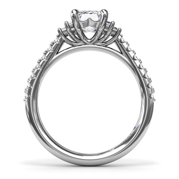 Emerald Cut Side Stone Engagement Ring Image 3 S. Lennon & Co Jewelers New Hartford, NY