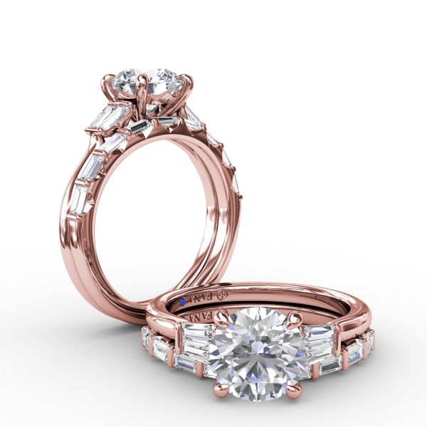 Double Baguette Diamond Engagement Ring Image 4 Gaines Jewelry Flint, MI