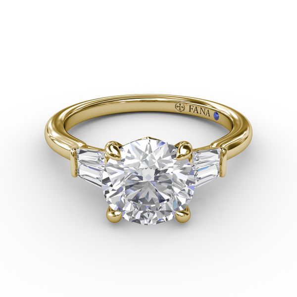 Double Baguette Diamond Engagement Ring  Image 2 Cornell's Jewelers Rochester, NY