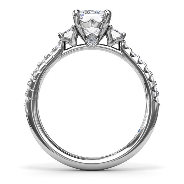 Enchanted Three Stone Emerald Diamond Engagement Ring  Image 3 John Herold Jewelers Randolph, NJ