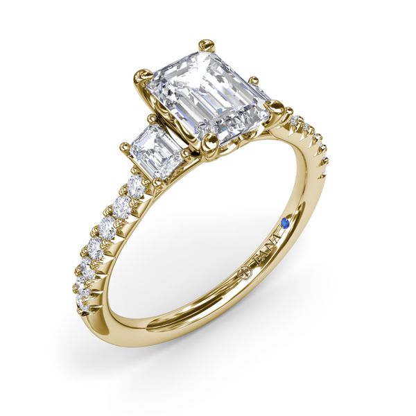 Enchanted Three Stone Emerald Diamond Engagement Ring  Gaines Jewelry Flint, MI