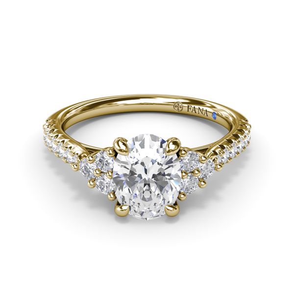 Clustered Diamond Engagement Ring  Image 2 Cornell's Jewelers Rochester, NY