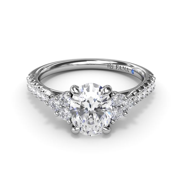 Clustered Diamond Engagement Ring  Image 2 Perry's Emporium Wilmington, NC