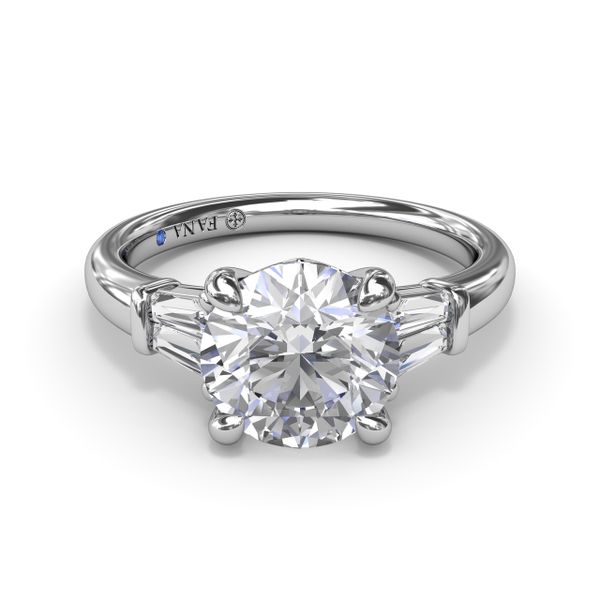 Tapered Baguette Diamond Engagement Ring Image 2 Steve Lennon & Co Jewelers  New Hartford, NY