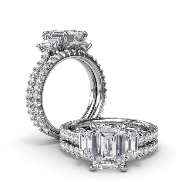 Three Stone Beauty Diamond Engagement Ring  Image 4 John Herold Jewelers Randolph, NJ