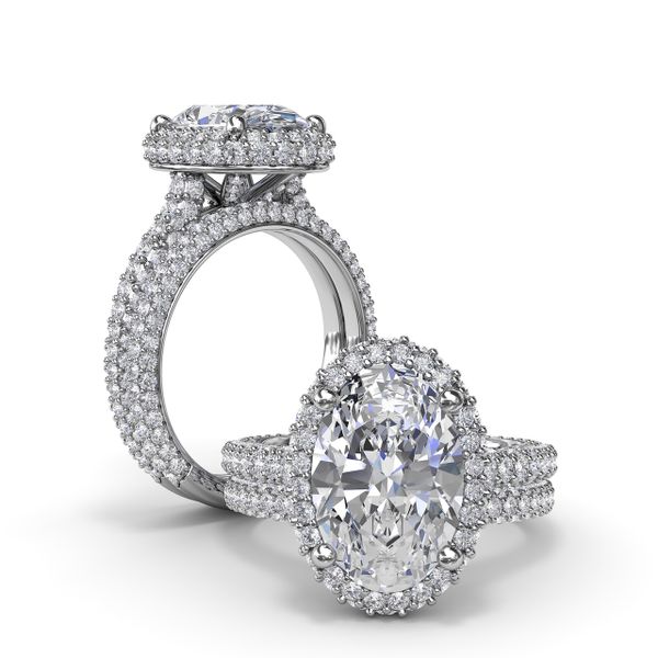 Opulent Halo Diamond Engagement Ring  Image 4 S. Lennon & Co Jewelers New Hartford, NY