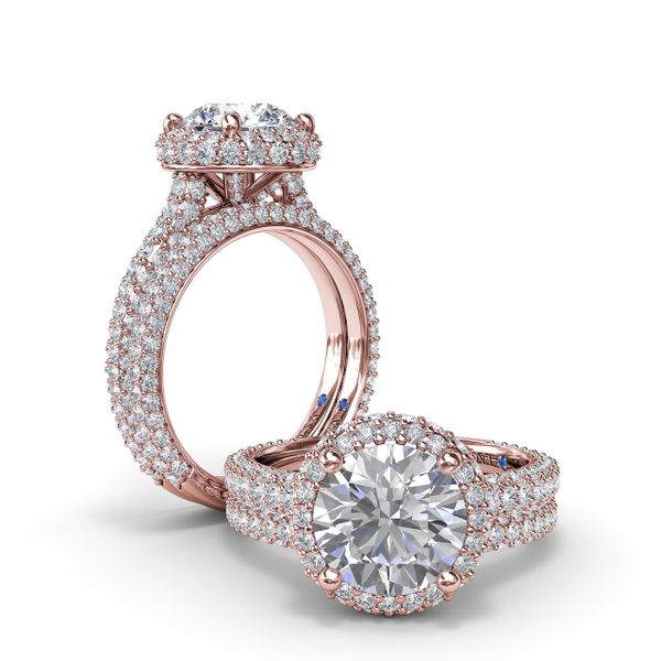 Diamonds Galore Halo Engagement Ring  Image 4 Cornell's Jewelers Rochester, NY