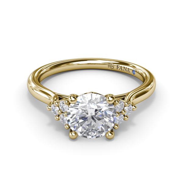 Sophisticated Side Cluster Diamond Engagement Ring  Image 2 Perry's Emporium Wilmington, NC
