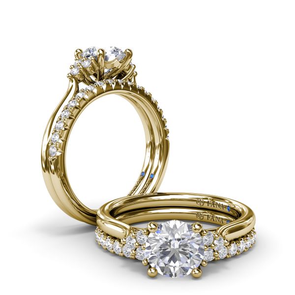 Sophisticated Side Cluster Diamond Engagement Ring  Image 4 Perry's Emporium Wilmington, NC