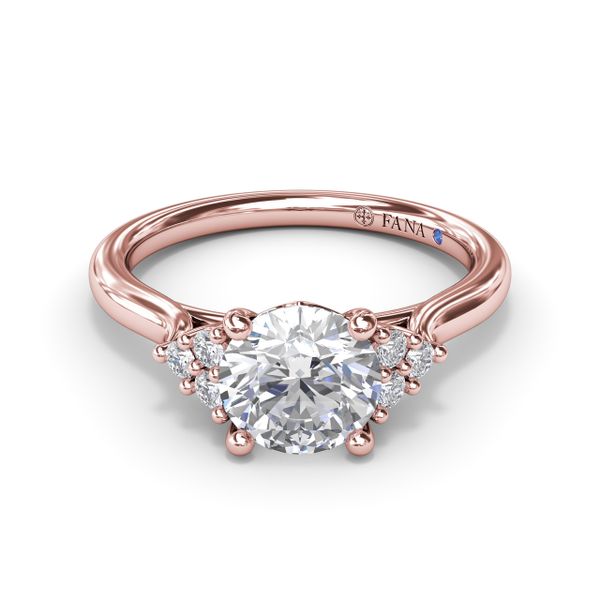 Sophisticated Side Cluster Diamond Engagement Ring  Image 2 Cornell's Jewelers Rochester, NY
