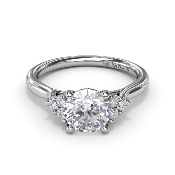Sophisticated Side Cluster Diamond Engagement Ring Image 2 Gaines Jewelry Flint, MI