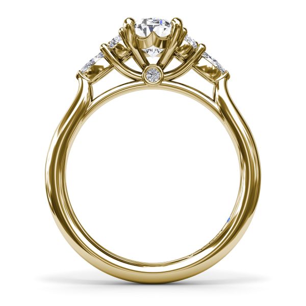 Marquise Side Cluster Diamond Engagement Ring  Image 3 John Herold Jewelers Randolph, NJ