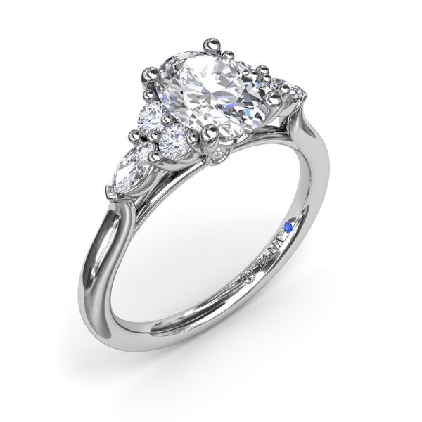 Marquise Side Cluster Diamond Engagement Ring  J. Thomas Jewelers Rochester Hills, MI