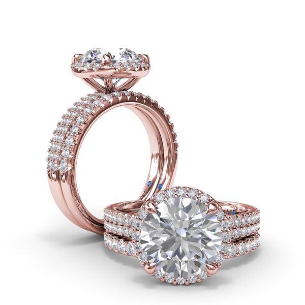 Diamond Halo Engagement Ring Image 4 John Herold Jewelers Randolph, NJ