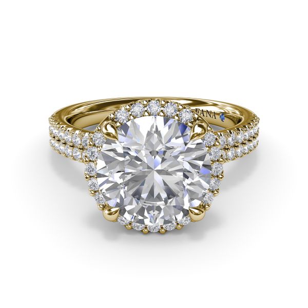 Diamond Halo Engagement Ring Image 2 Castle Couture Fine Jewelry Manalapan, NJ