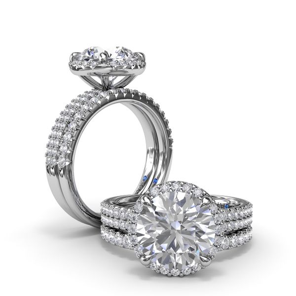 Diamond Halo Engagement Ring Image 4 J. Thomas Jewelers Rochester Hills, MI