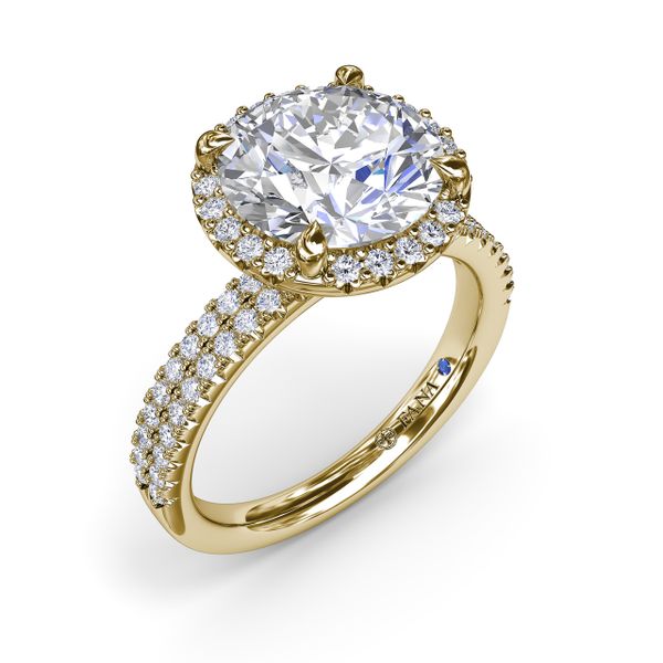 Diamond Halo Engagement Ring Castle Couture Fine Jewelry Manalapan, NJ