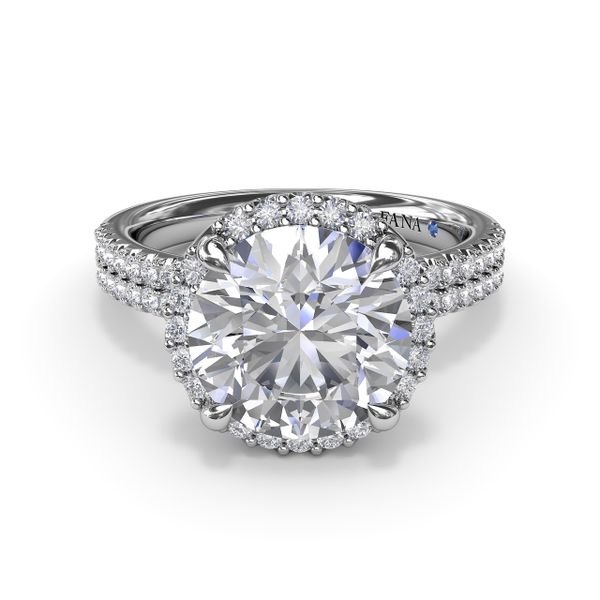 Diamond Halo Engagement Ring Image 2 Cornell's Jewelers Rochester, NY