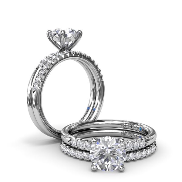 Quarter Band Diamond Engagement Ring Image 4 Castle Couture Fine Jewelry Manalapan, NJ