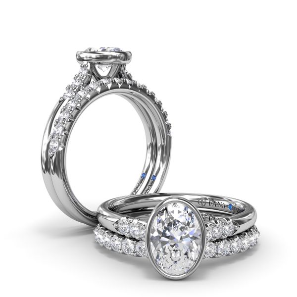 Beautiful Bezel Set Engagement Ring  Image 4 John Herold Jewelers Randolph, NJ