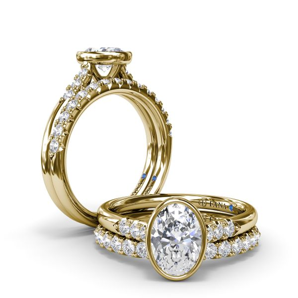 18K Yellow Gold Wedding Set Ring Setting #JS1286Y18