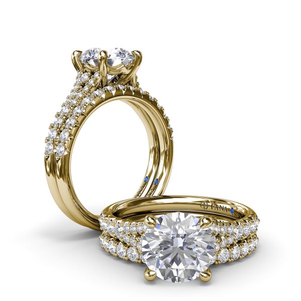 Diamond Split Shank Engagement Ring Image 4 Falls Jewelers Concord, NC