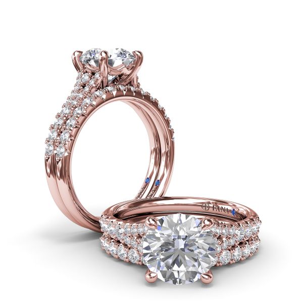 Diamond Split Shank Engagement Ring Image 4 J. Thomas Jewelers Rochester Hills, MI