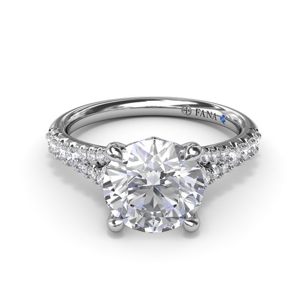 Diamond Split Shank Engagement Ring Image 2 Selman's Jewelers-Gemologist McComb, MS