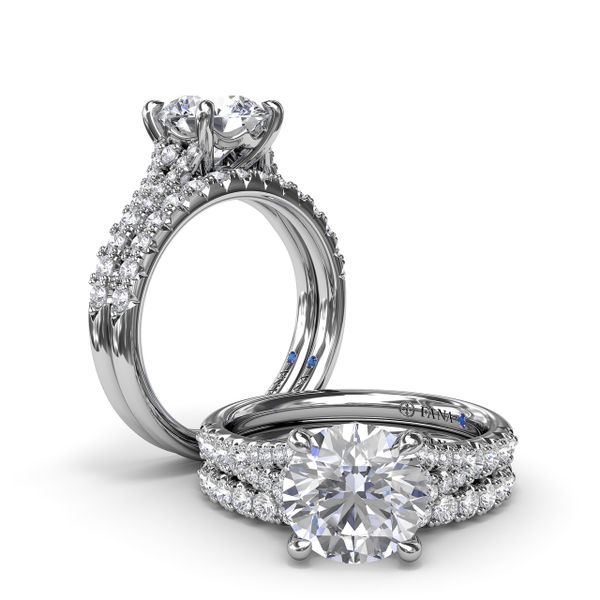 Diamond Split Shank Engagement Ring Image 4 Steve Lennon & Co Jewelers  New Hartford, NY