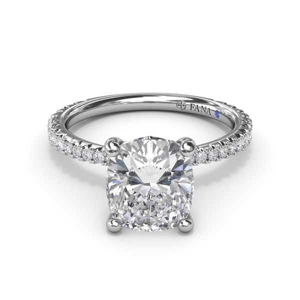 Diamond Collar Engagement Ring Image 2 Castle Couture Fine Jewelry Manalapan, NJ