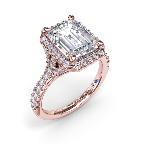 Split Shank Diamond Halo Engagement Ring  Parris Jewelers Hattiesburg, MS