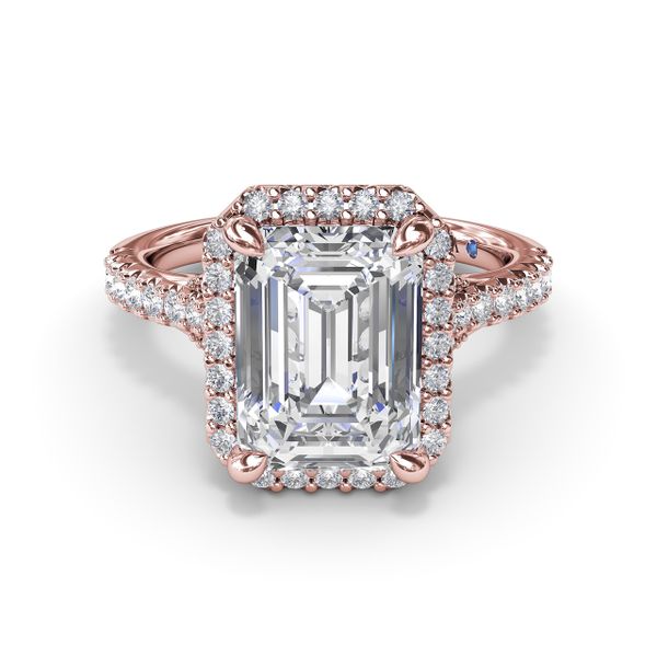 Split Shank Diamond Halo Engagement Ring  Image 2 Falls Jewelers Concord, NC