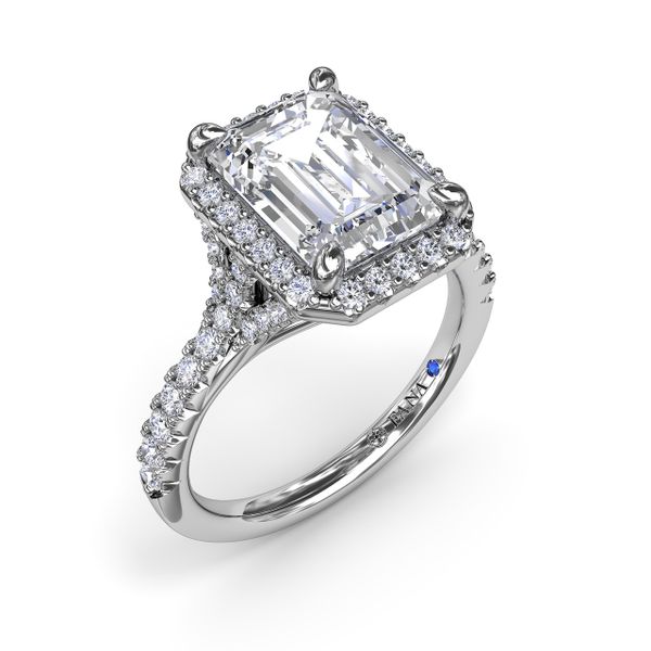 Split Shank Diamond Halo Engagement Ring  J. Thomas Jewelers Rochester Hills, MI