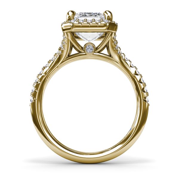 Split Shank Diamond Halo Engagement Ring  Image 3 Harris Jeweler Troy, OH