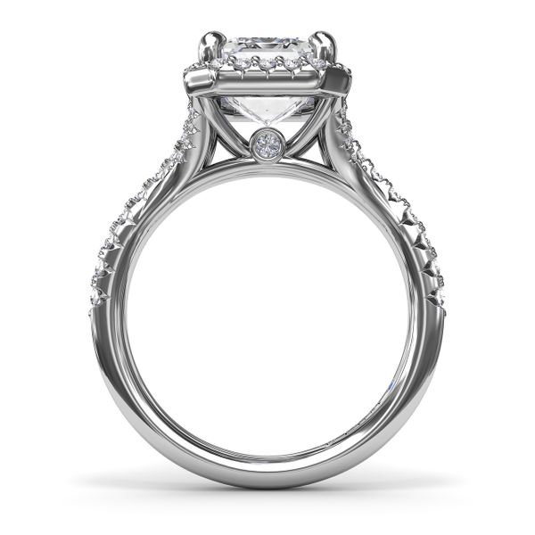 Split Shank Diamond Halo Engagement Ring  Image 3 Lake Oswego Jewelers Lake Oswego, OR