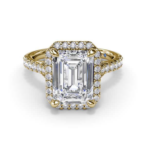 Split Shank Diamond Halo Engagement Ring  Image 2 Mesa Jewelers Grand Junction, CO