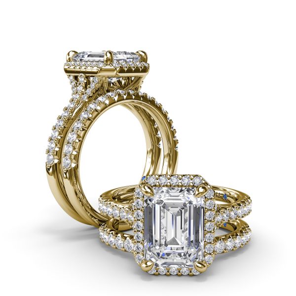 Split Shank Diamond Halo Engagement Ring  Image 4 LeeBrant Jewelry & Watch Co Sandy Springs, GA
