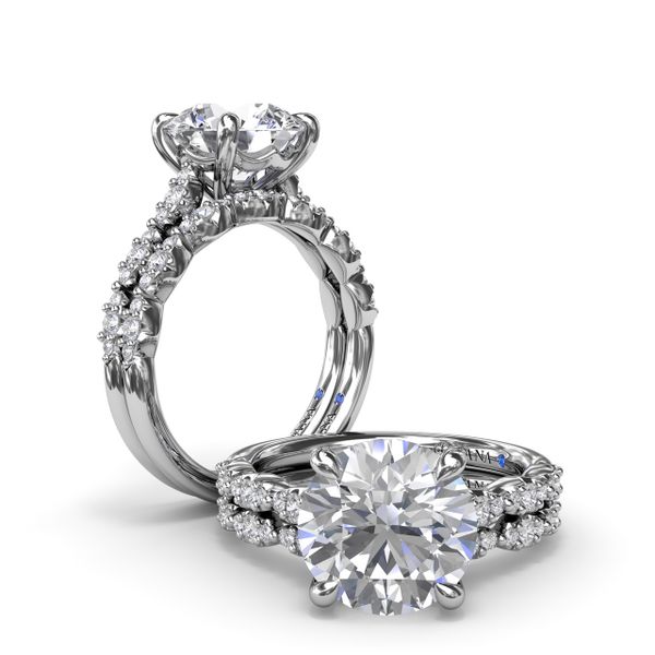 Petite Pave Diamond Engagement Ring Image 4 Parris Jewelers Hattiesburg, MS