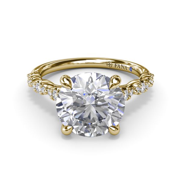 Petite Pave Diamond Engagement Ring Image 2 S. Lennon & Co Jewelers New Hartford, NY